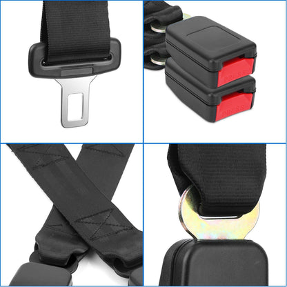 2Pcs Car Seat Belt Extender 14.37in Buckle Tongue Webbing Extension Safety Belt