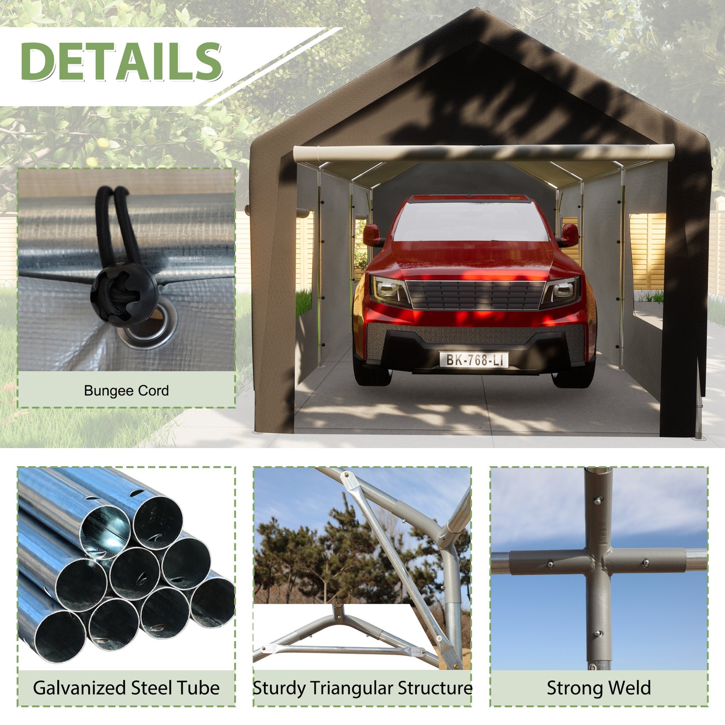 10x20 ft Heavy Duty Carport